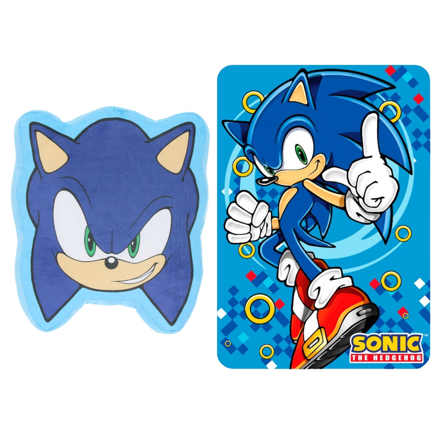 Sonic slaapkamerset; kussen en fleece deken