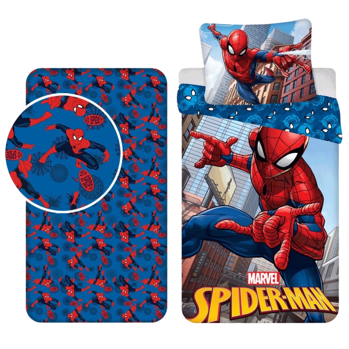 Spiderman slaapkamerset; dekbedovertrek en hoeslaken