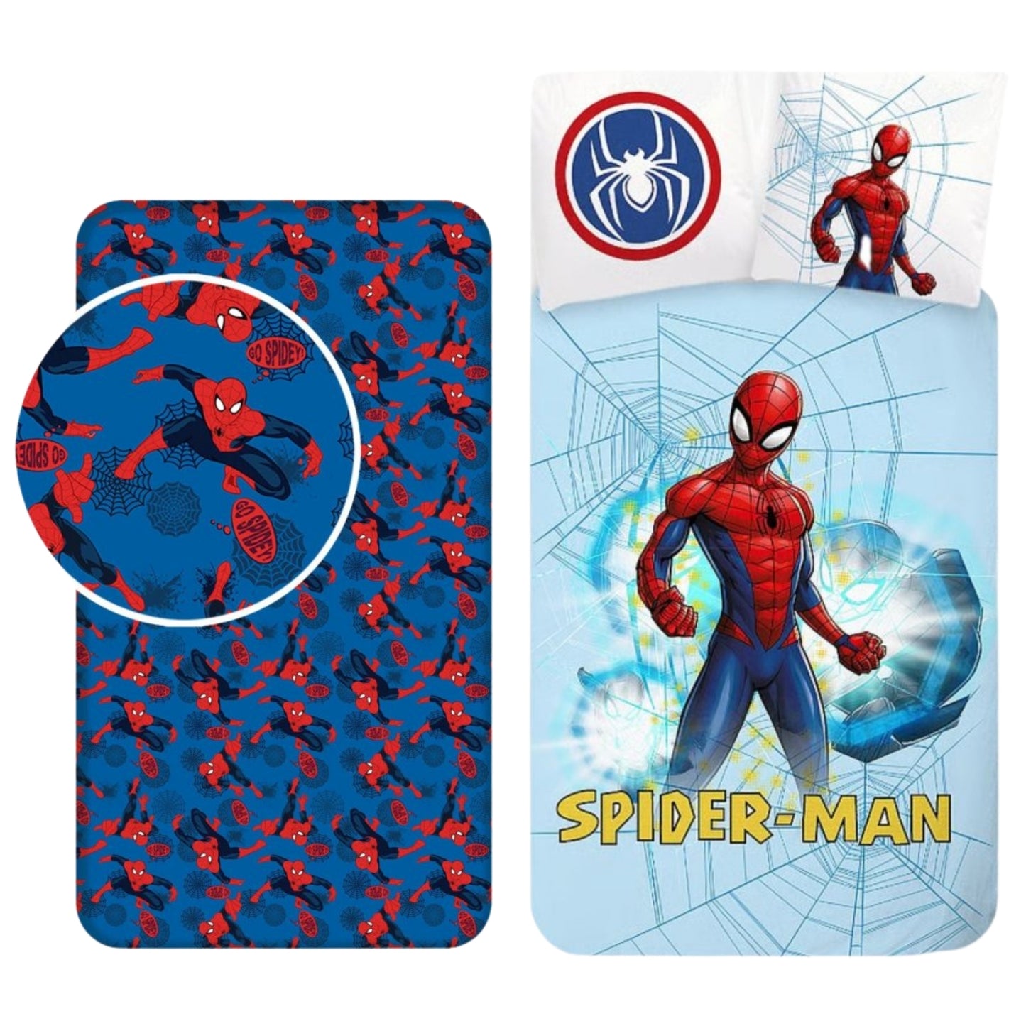 Spiderman slaapkamerset; dekbedovertrek en hoeslaken