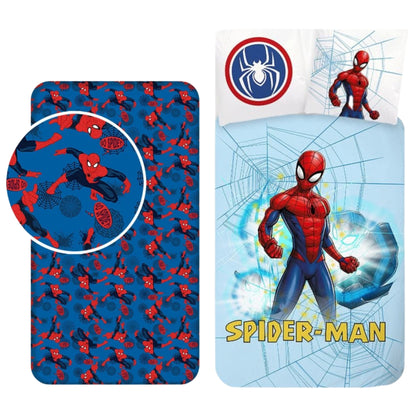 Spiderman slaapkamerset; dekbedovertrek en hoeslaken