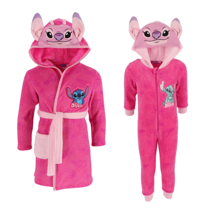 Lilo & Stitch kledingset roze maat 134/140; badjas en onesie