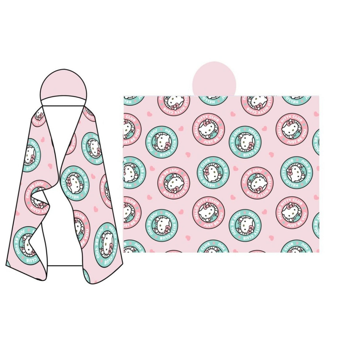 Hello Kitty fleece deken met capuchon