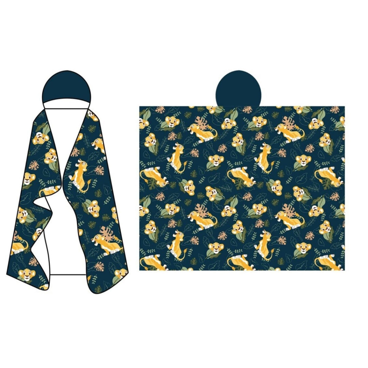 Lion King fleece deken met capuchon