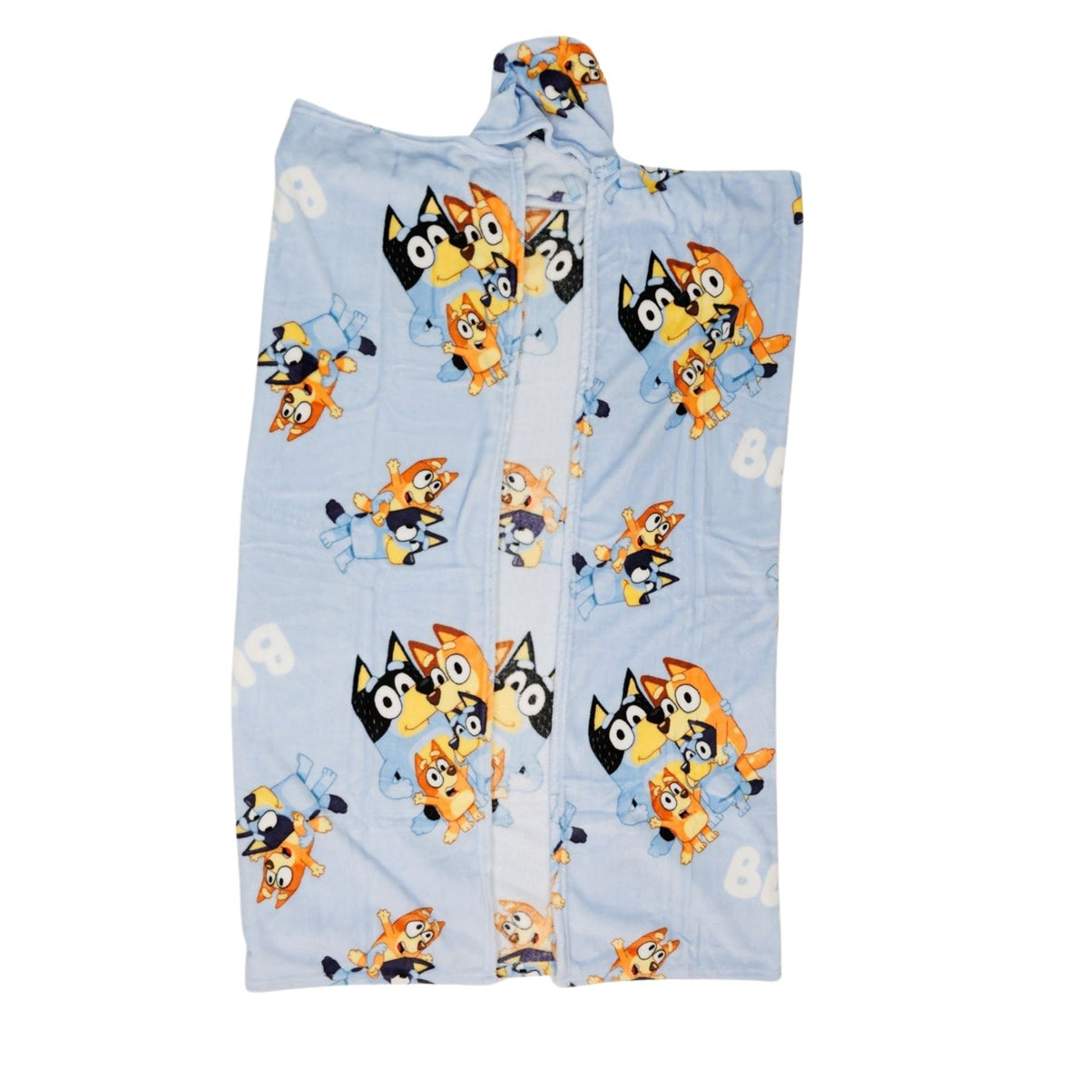 Bluey fleece deken met capuchon