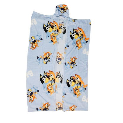 Bluey fleece deken met capuchon