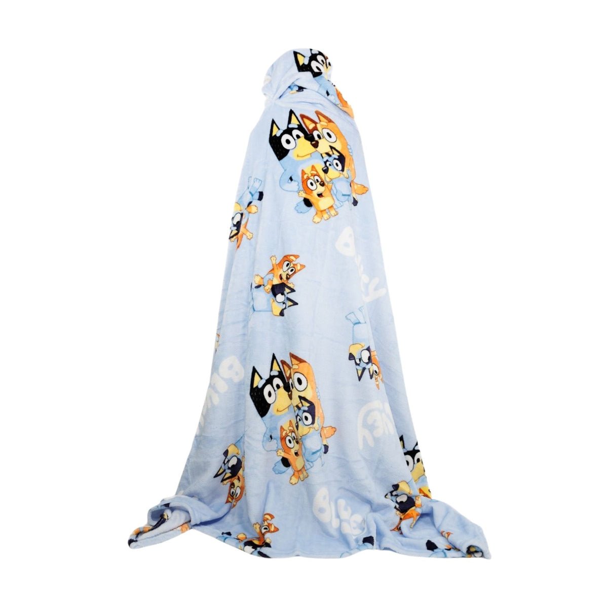 Bluey fleece deken met capuchon