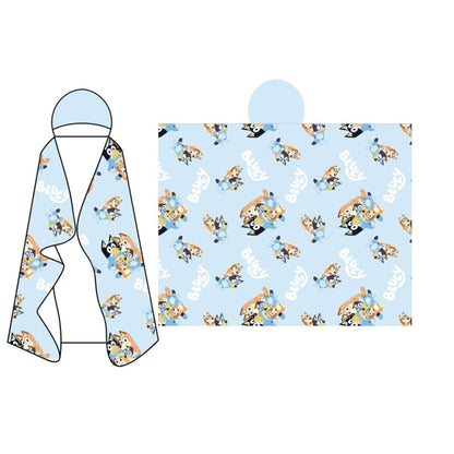 Bluey fleece deken met capuchon