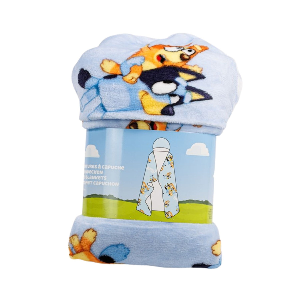 Bluey fleece deken met capuchon