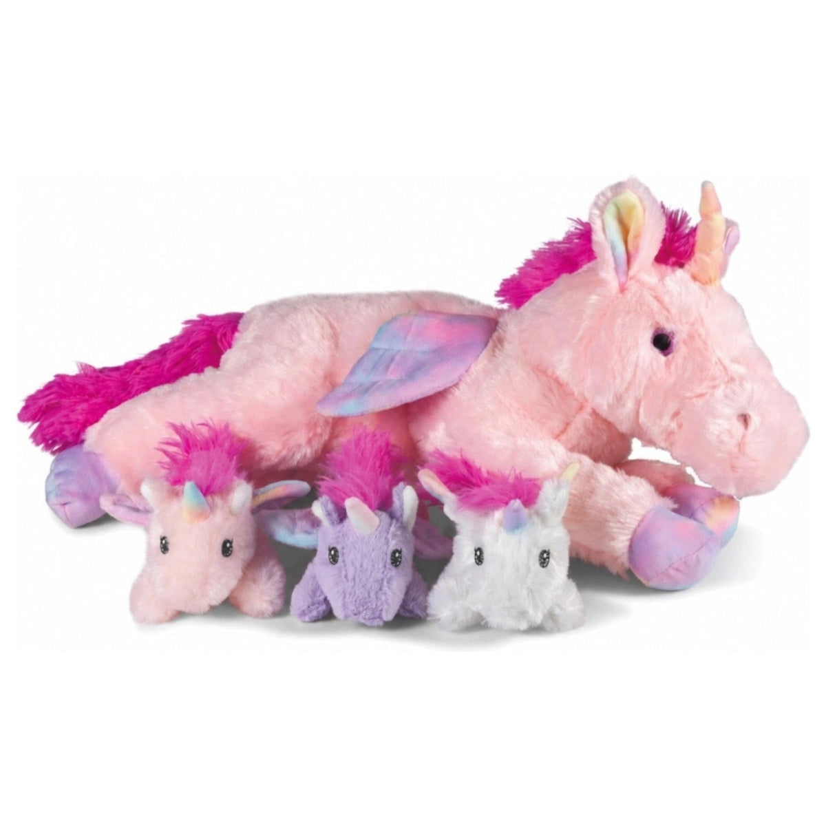 Noxxiez pluche mama met 3 baby's - unicorn