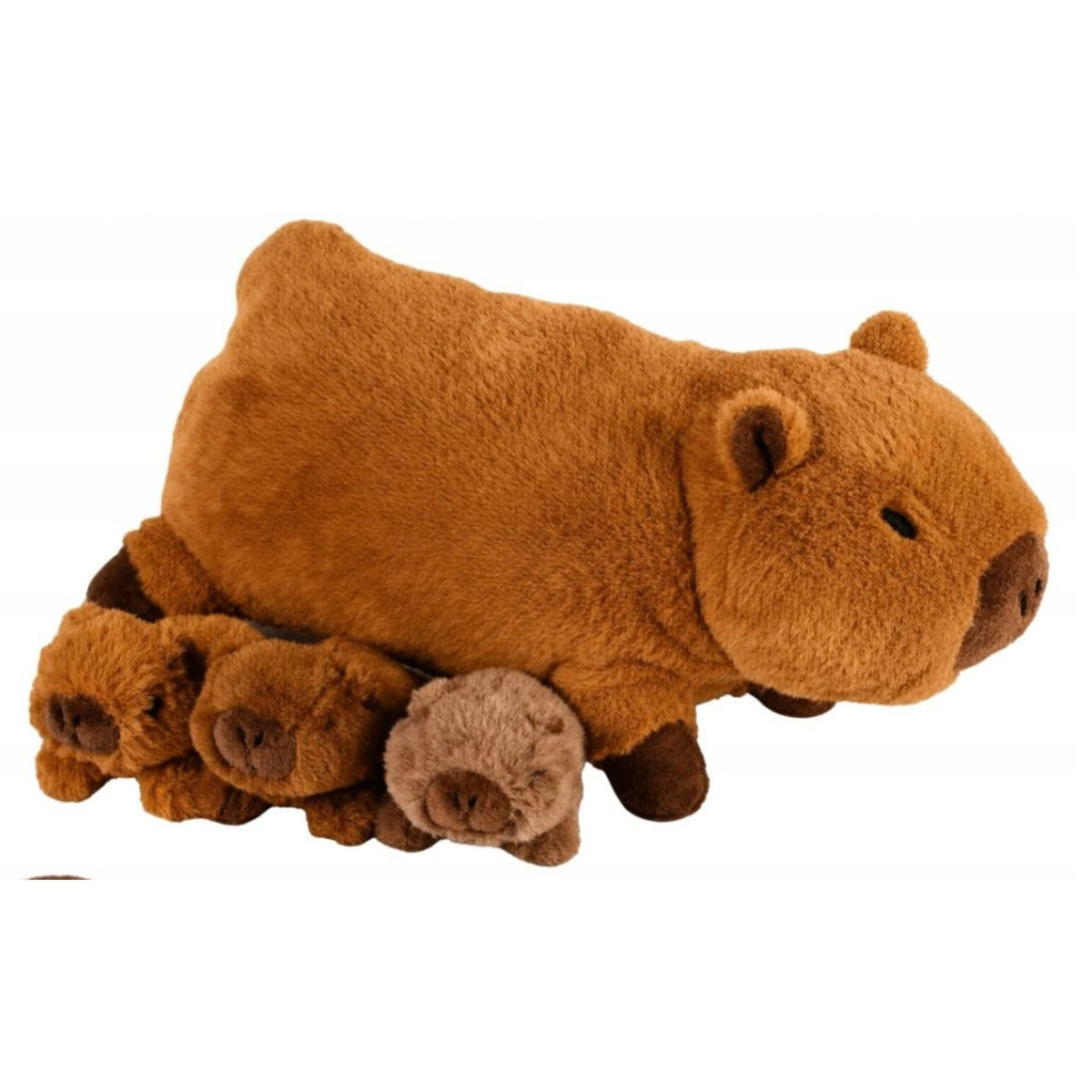 Noxxiez pluche mama met 3 baby's - capibara