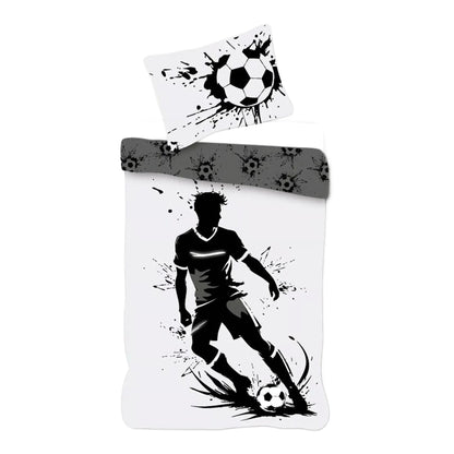 Voetbal slaapkamerset; dekbedovertrek en voetbal kussen