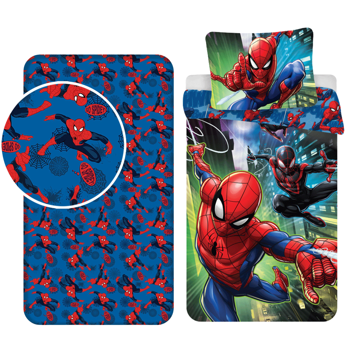 Spiderman slaapkamerset; dekbedovertrek en hoeslaken