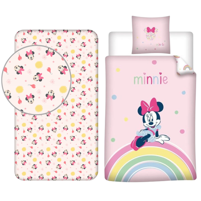 Minnie Mouse slaapkamerset; dekbedovertrek en hoeslaken