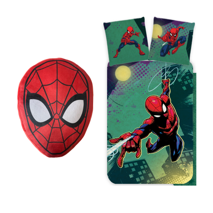 Spiderman slaapkamerset; dekbedovertrek en kussen