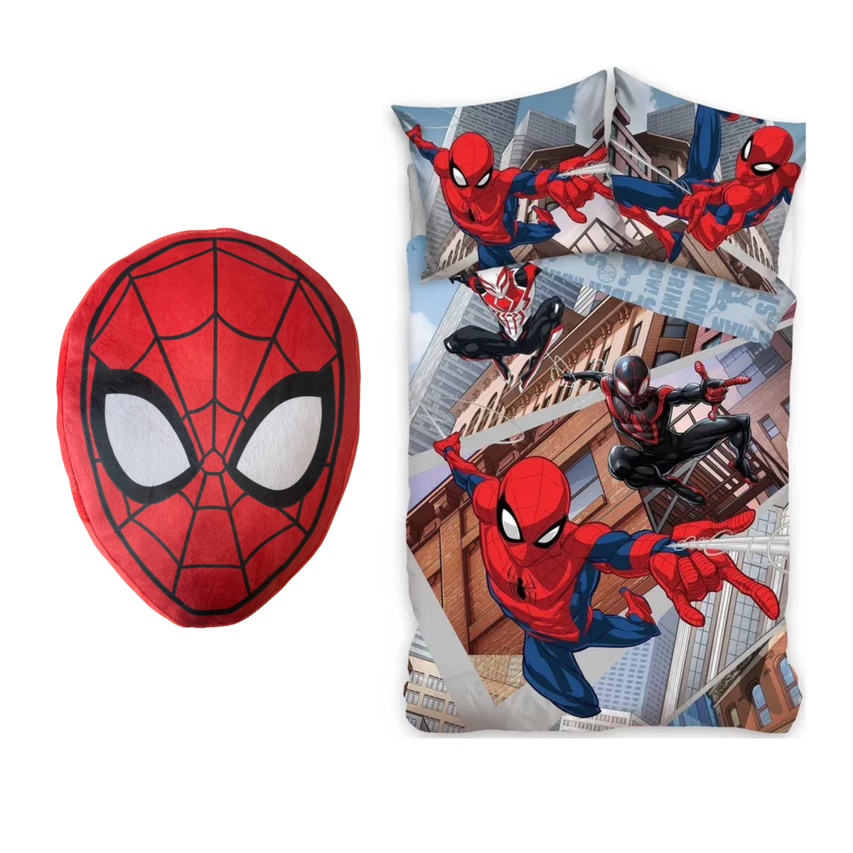 Spiderman slaapkamerset; dekbedovertrek en kussen