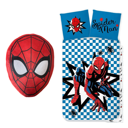 Spiderman slaapkamerset; dekbedovertrek en kussen