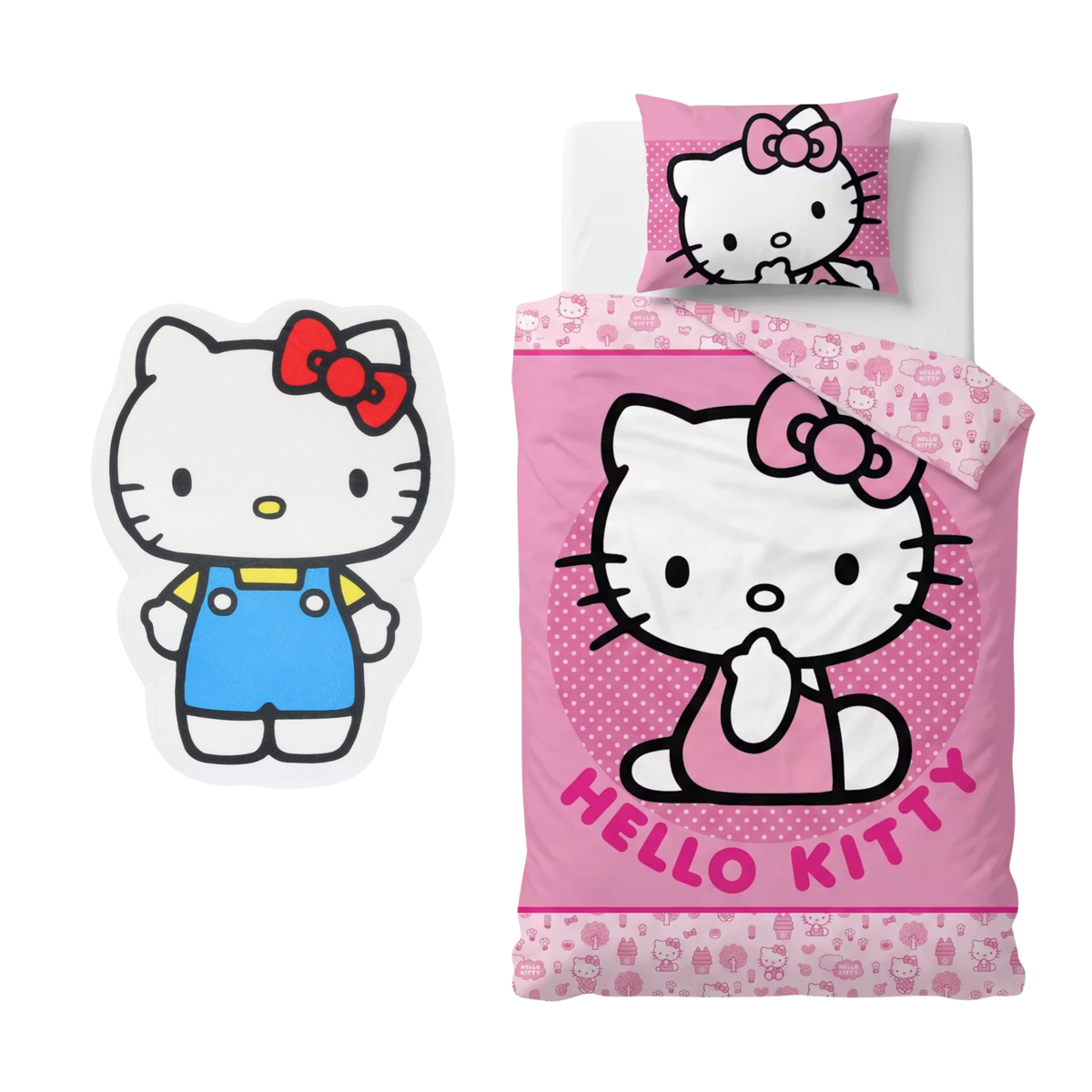 Hello Kitty slaapkamerset; dekbedovertrek en kussen