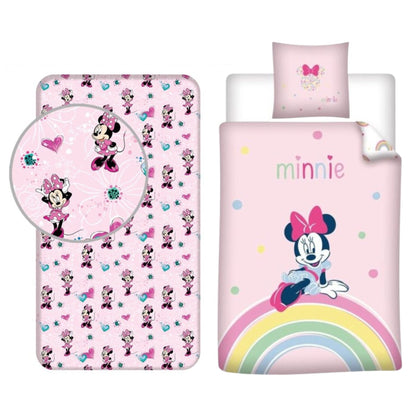 Minnie Mouse slaapkamerset; dekbedovertrek en hoeslaken