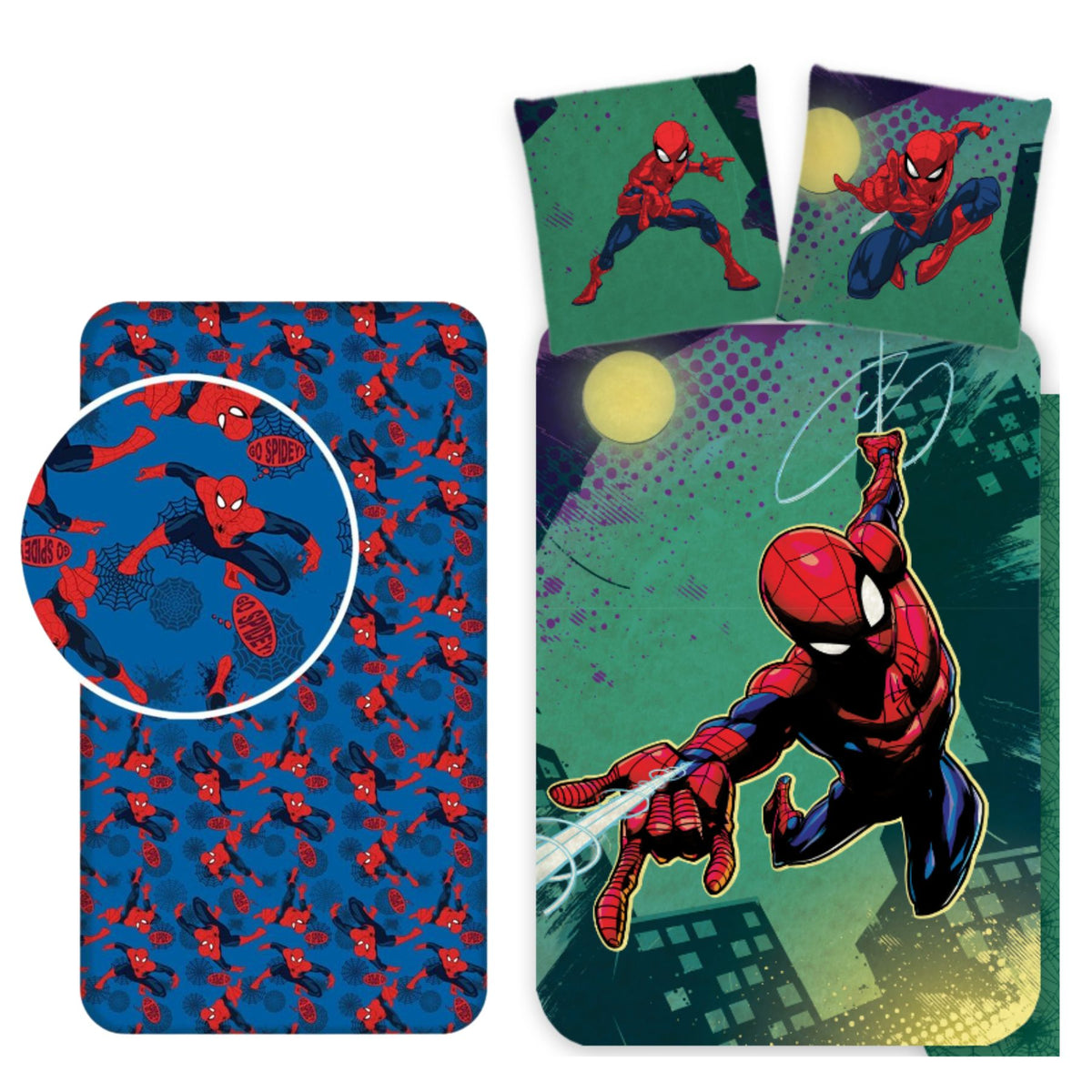 Spiderman slaapkamerset; dekbedovertrek en hoeslaken