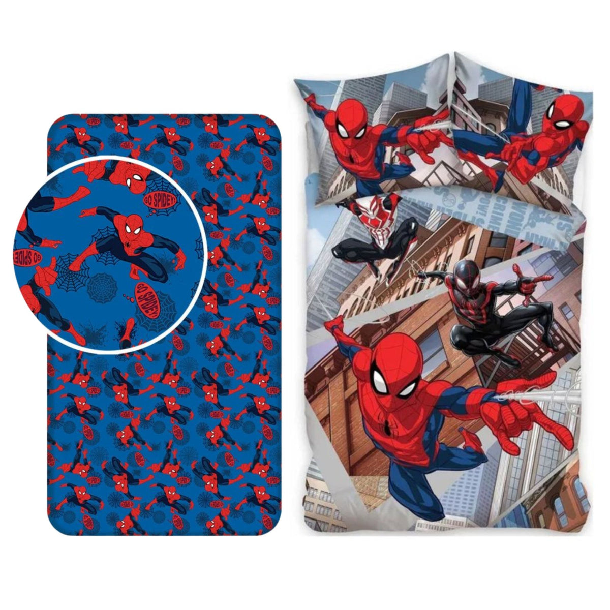 Spiderman slaapkamerset; dekbedovertrek en hoeslaken