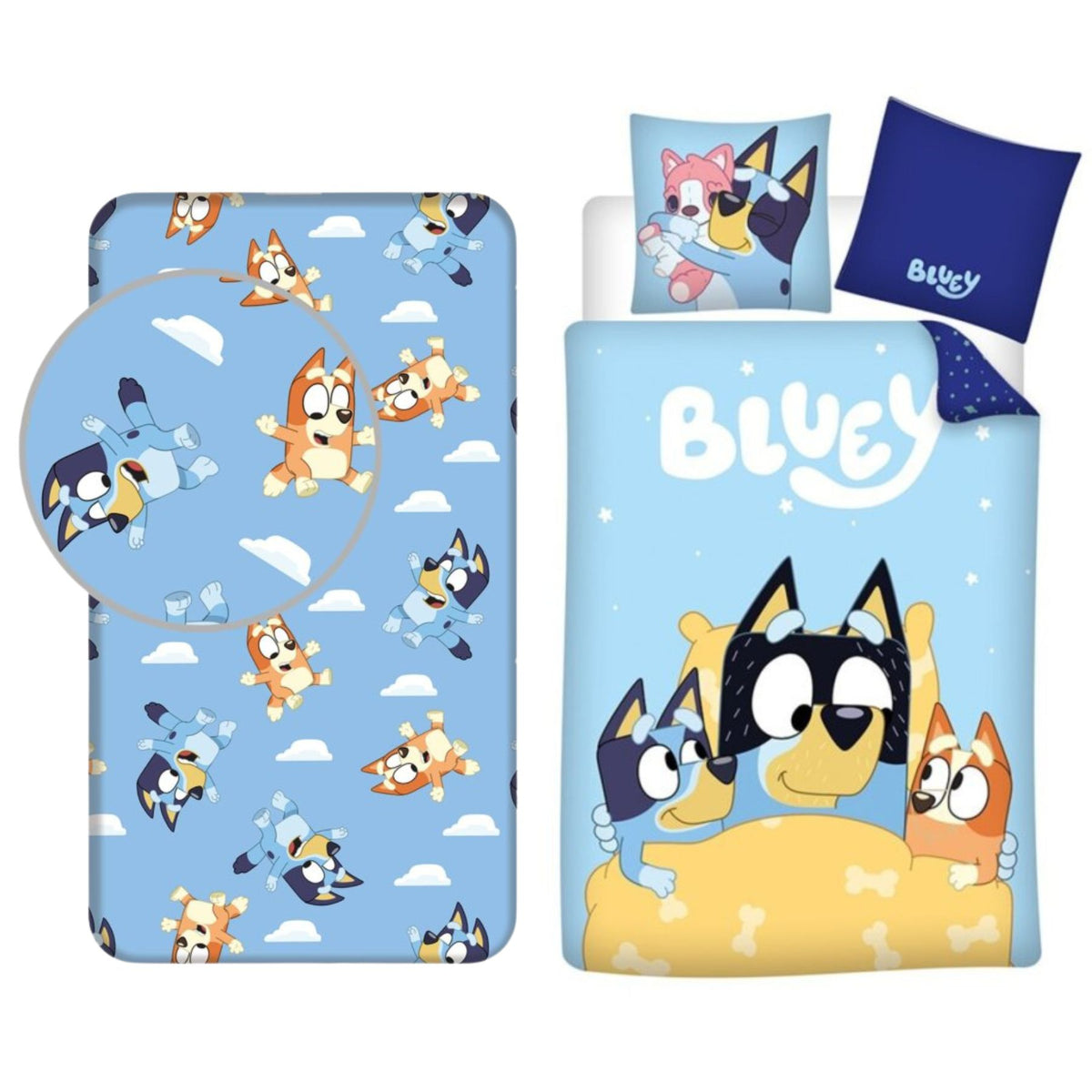 Bluey slaapkamerset; dekbedovertrek en hoeslaken