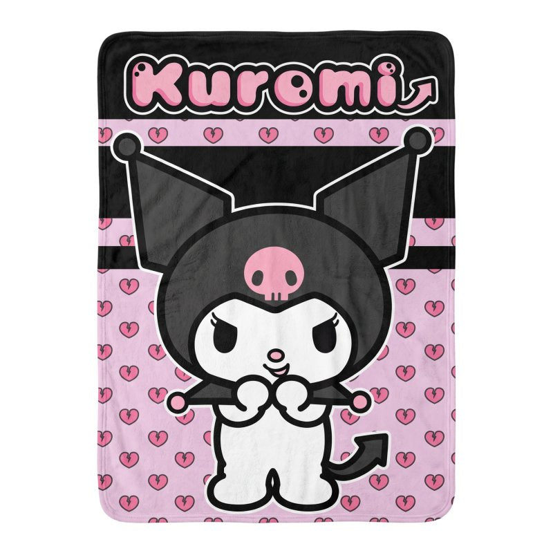 Kuromi slaapkamerset; dekbedovertrek en fleece deken