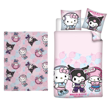 Hello Kitty slaapkamerset; dekbedovertrek en fleece deken