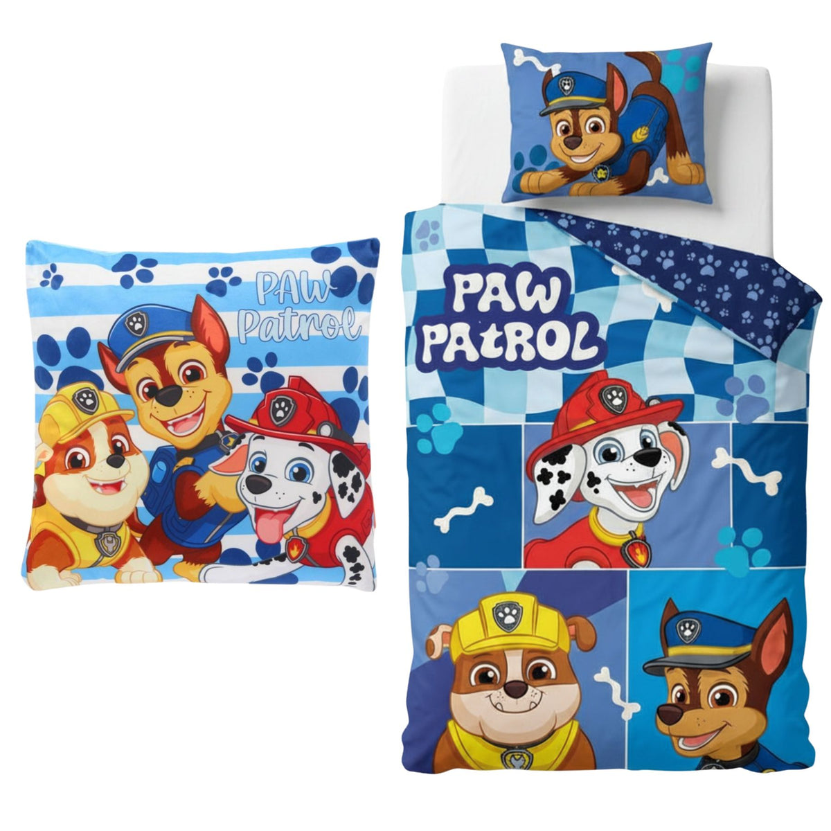Paw Patrol slaapkamerset; dekbedovertrek en kussen