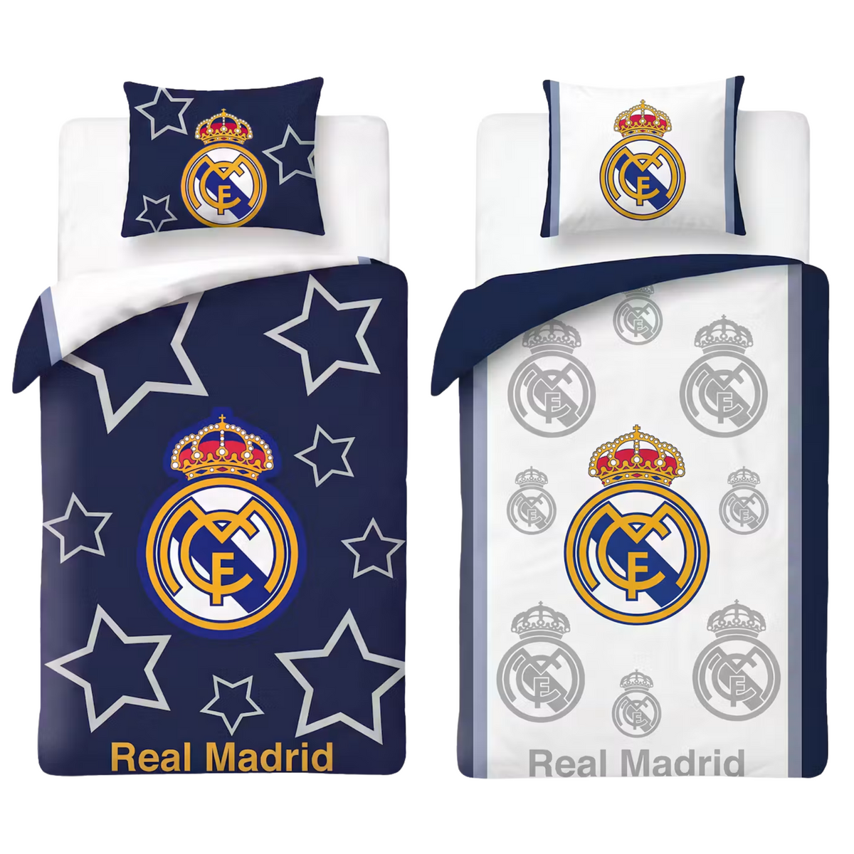 Real Madrid slaapkamerset; dekbedovertrek en voetbal kussen