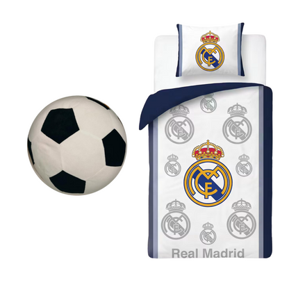 Real Madrid slaapkamerset; dekbedovertrek en voetbal kussen